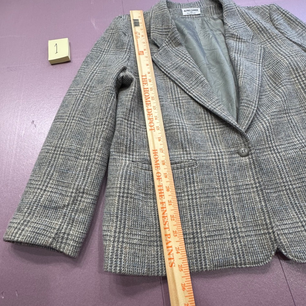 Alfred Dunner Women Plaid Blazer Size 14 Wool Blend Classic Professional Office - Picture 2 of 11